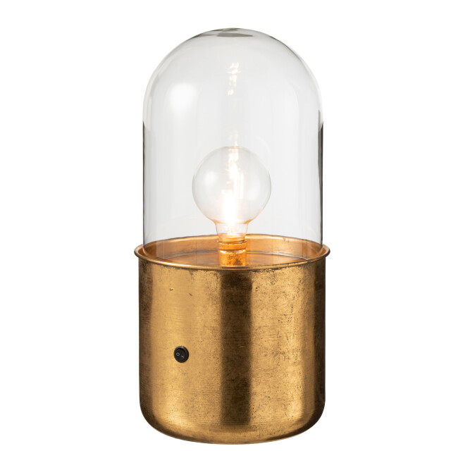 J-Line tafellamp antiek led glas/zink goud large 19.5x19.5x40cm 2999676 large