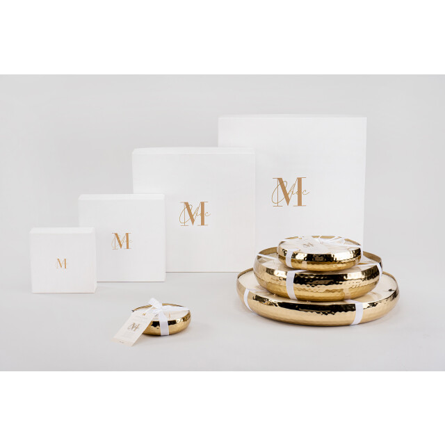 J-Line geurkaars m-chic metaal goud small-18u 12.5x12.5x3.5cm 3066117 large