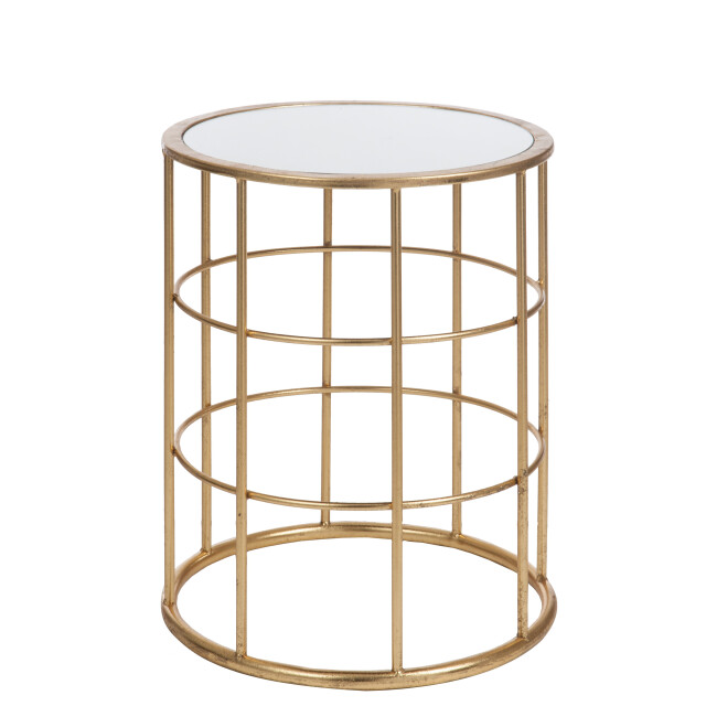 J-Line bijzettafel spijlen metaal/glas goud 40x40x47.5cm 3003176 large