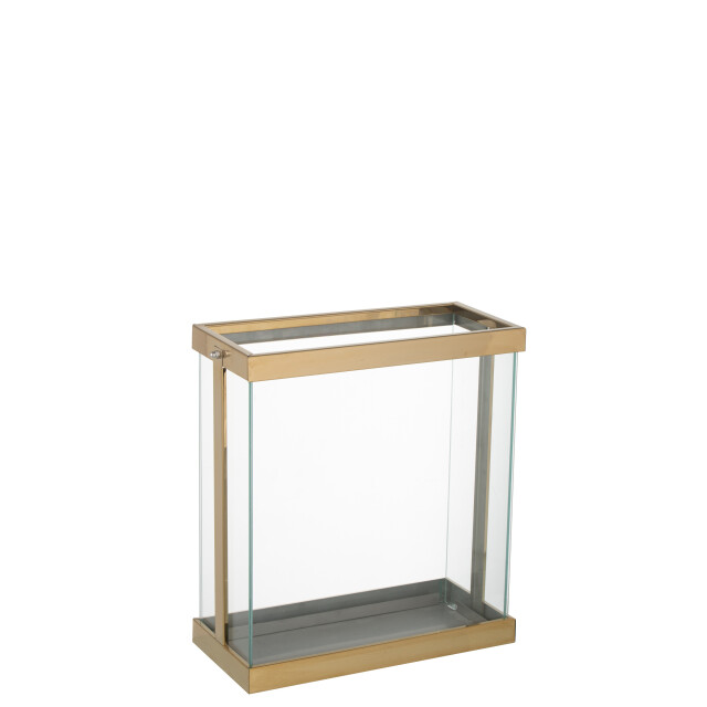 J-Line lantaarn rechthoekig enma ijzer/glas goud small 32x15x35.5cm 3002598 large