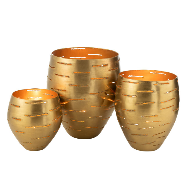 J-Line set van 3 windlichten metaal goud 52x43x33cm 3013746 large