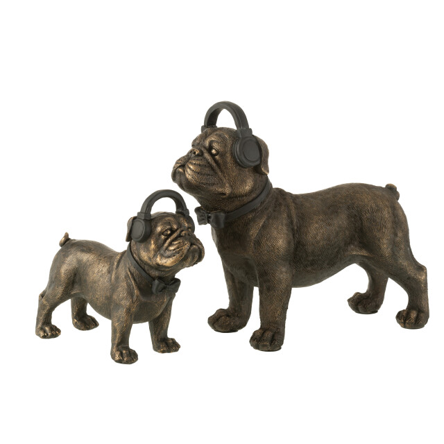J-Line bulldog koptelefoon poly donkerbruin large 28x11x25cm 3006947 large