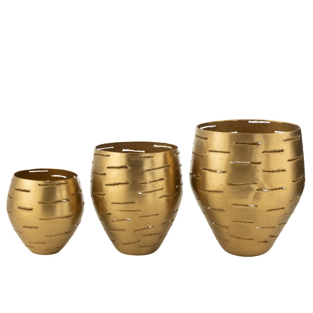 J-Line set van 3 windlichten metaal goud 52x43x33cm 3013746 large