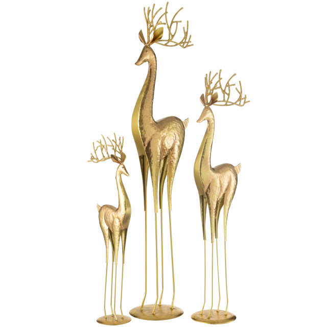 J-Line rendier op voet metaal goud large 22.5x17x92cm 3009654 large