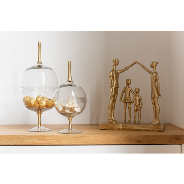 J-Line familie spelend resine goud 26.5x9x29.5cm 3009516 large