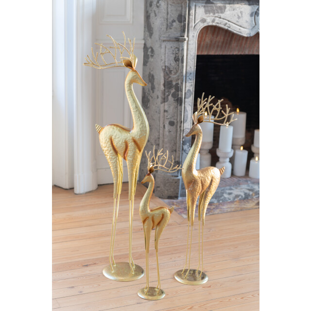 J-Line rendier op voet metaal goud small 14.5x10x54cm 3009649 large