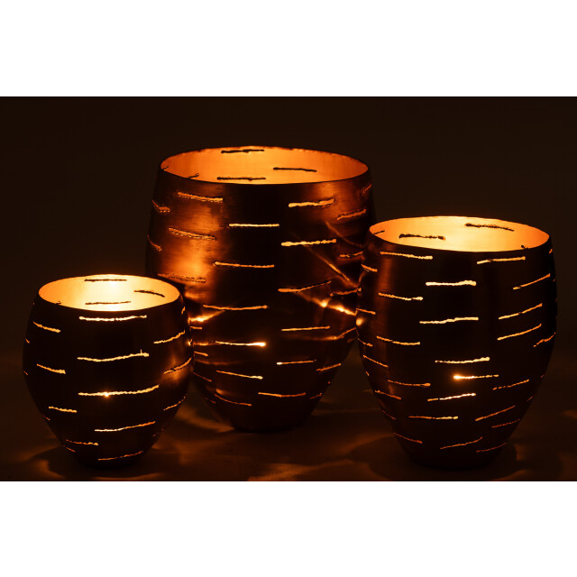 J-Line set van 3 windlichten metaal goud 52x43x33cm 3013746 large