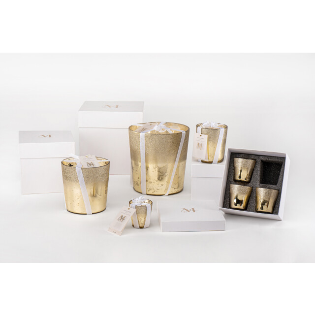 J-Line geurkaars m-chic glas goud large 21x21x22cm 3014731 large