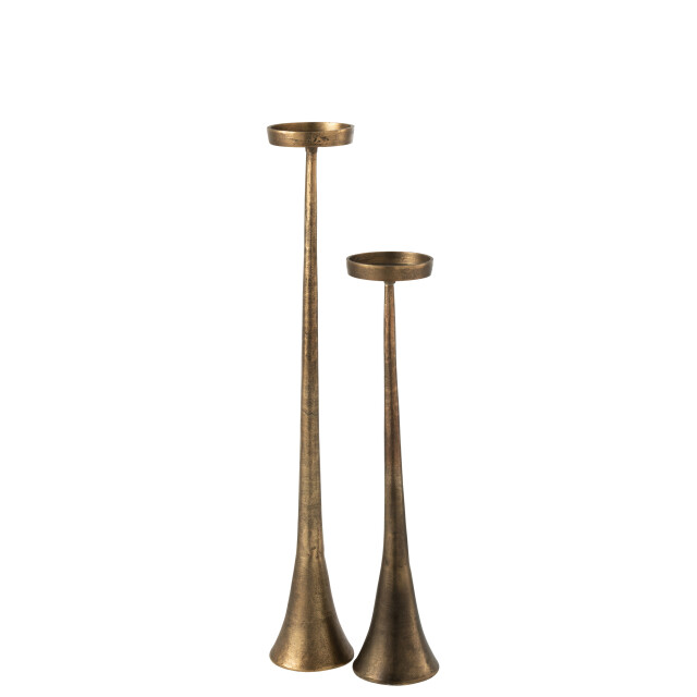 J-Line kandelaar luky aluminium brons large 13x13x79cm 3001641 large