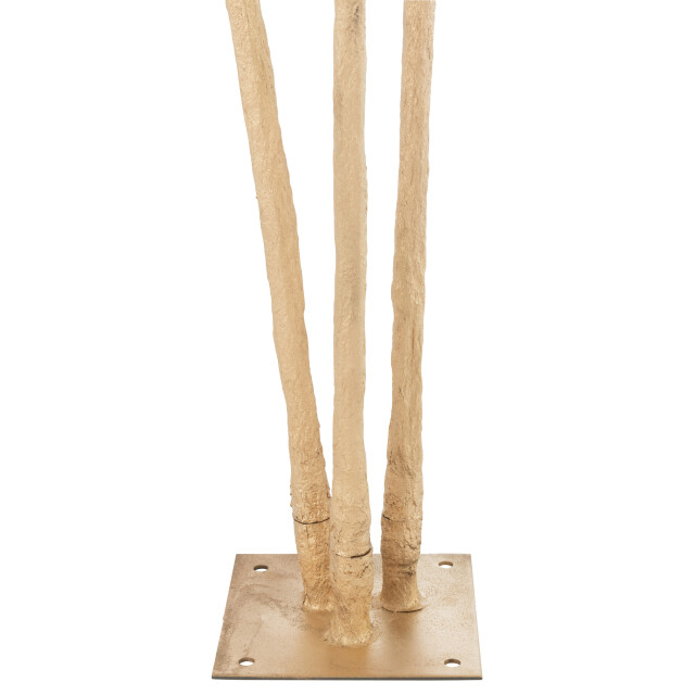 J-Line boom palm bladeren 3 stammen staal goud large 180x180x250cm 3001721 large