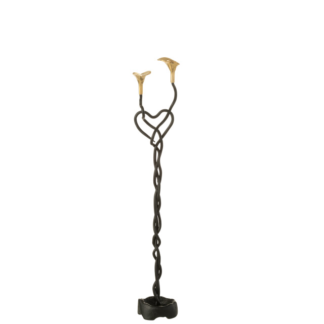 J-Line kandelaar tiago ijzer /goud 9.5x8x60cm 3001678 large