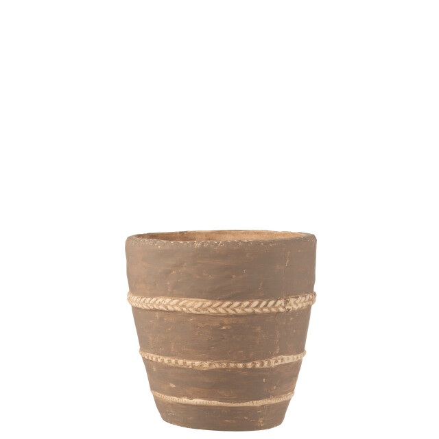 J-Line bloempot gevlochten terracotta extra large 23.5x23.5x24cm 3006660 large