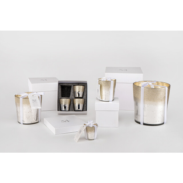 J-Line geurkaars m-chic glas zilver large 21x21x22cm 3066089 large