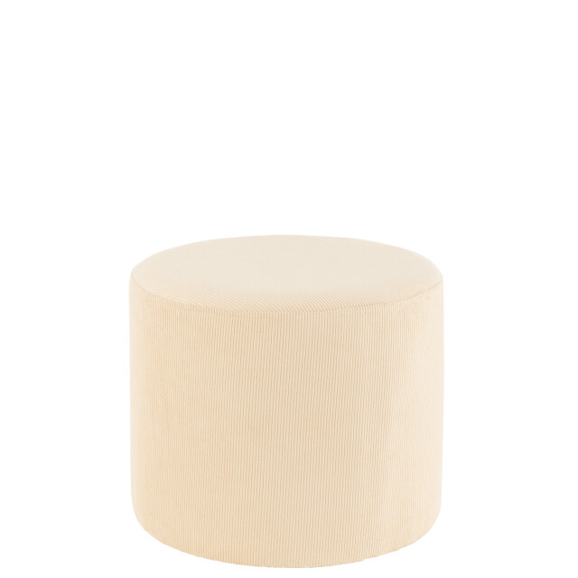 J-Line poef ribfluweel crème 43x43x35cm 2999469 large