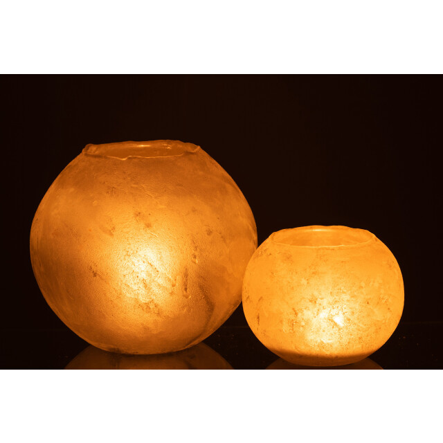 J-Line vaas soda rond glas goud large 25x25x22cm 2997240 large