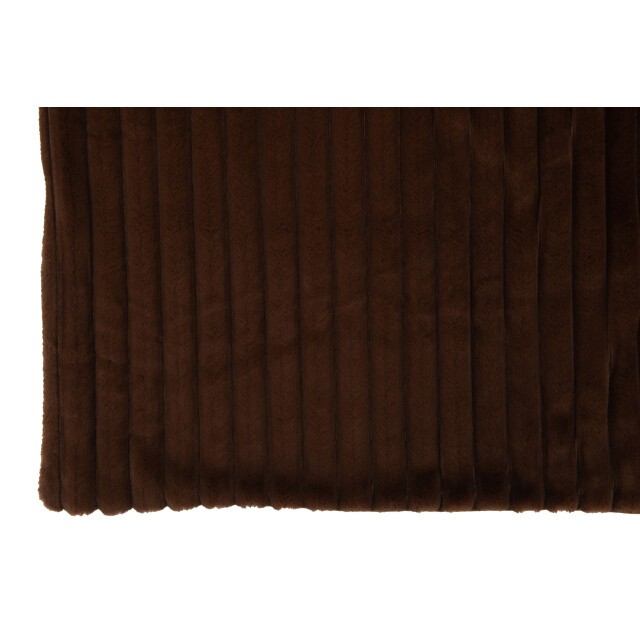 J-Line plaid corduroy polyester chocolade 180x130x3cm 3001865 large