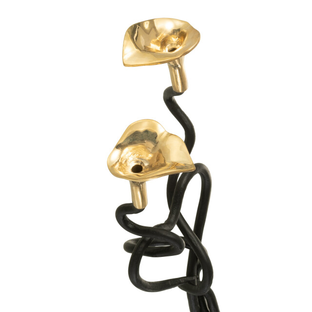 J-Line kandelaar tiago ijzer /goud 9.5x8x60cm 3001678 large