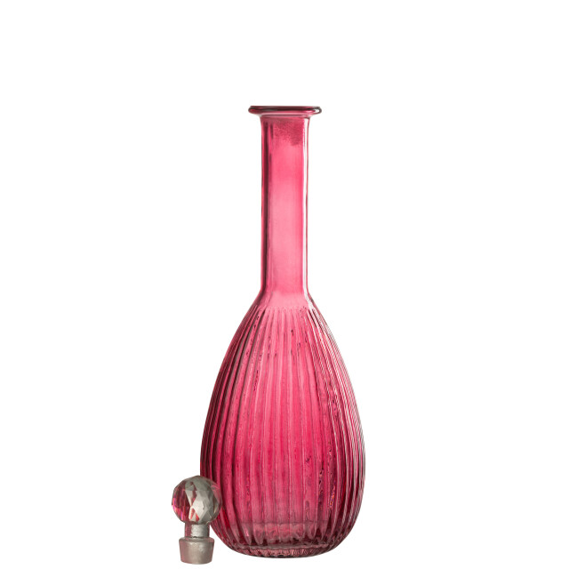 J-Line karaf strepen glas 13x13x39cm 3001260 large