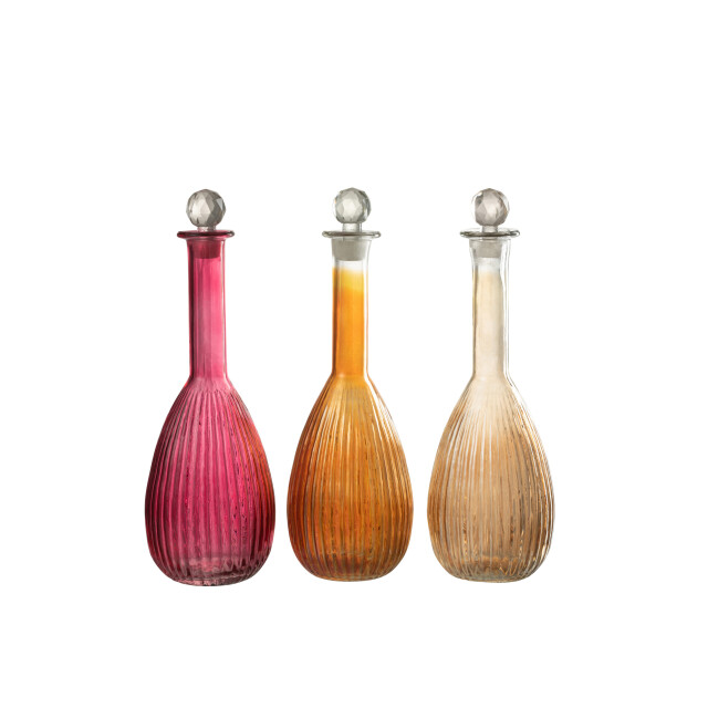 J-Line karaf strepen glas 13x13x39cm 3001260 large