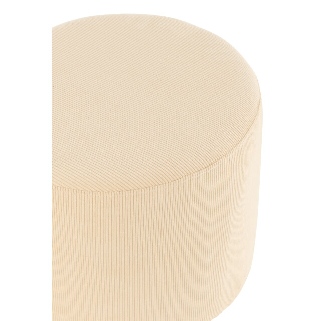 J-Line poef ribfluweel crème 43x43x35cm 2999469 large