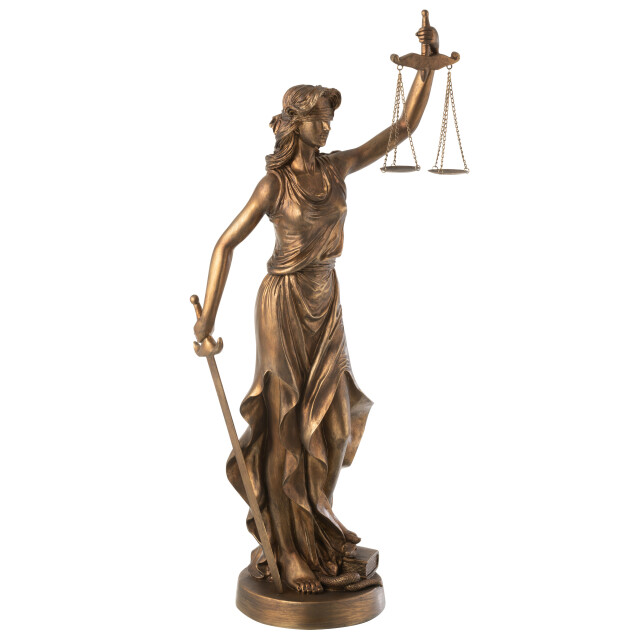 J-Line vrouw justitia resin koper large 35x22x84cm 3009582 large