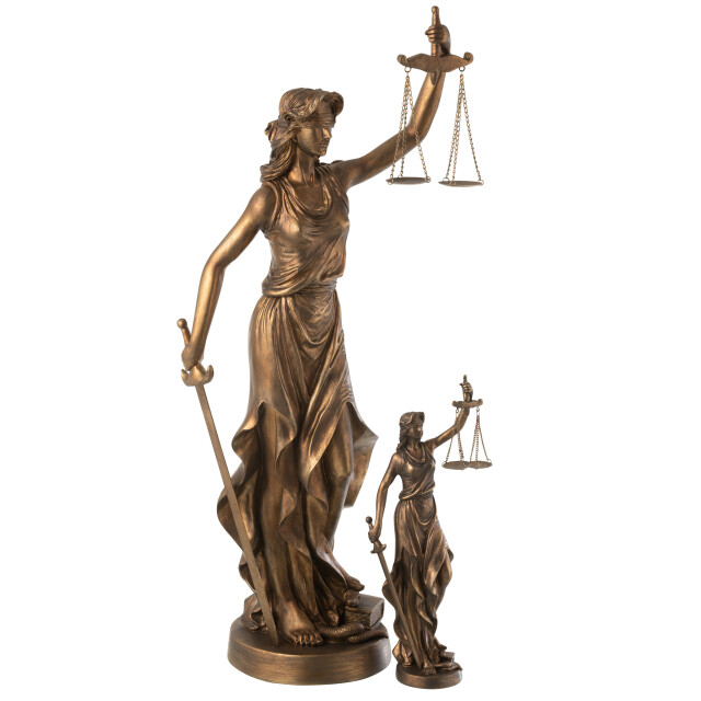 J-Line vrouw justitia resin koper large 35x22x84cm 3009582 large