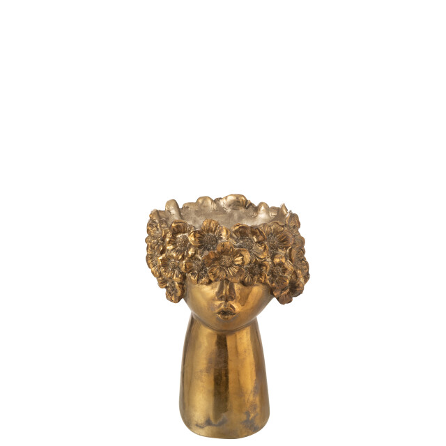J-Line bloempot nebu poly goud small 18x16.5x27.5cm 3010019 large
