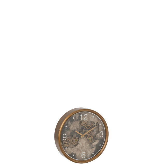 J-Line klok kaart europa mdf goud small 39x9x39cm 3010080 large