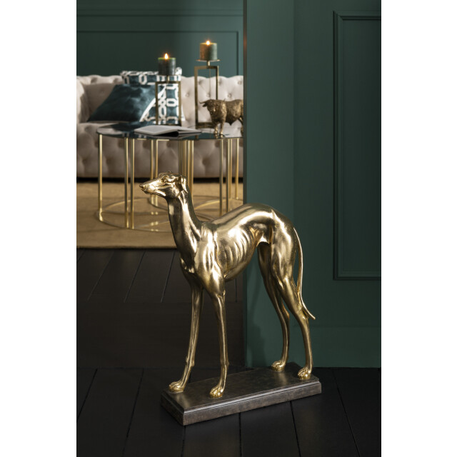 J-Line windhond rechtdoor poly goud 50x14.5x62.5cm 3008512 large