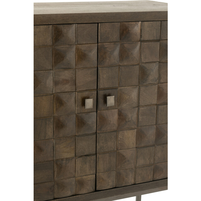 J-Line kast pino metaal/mangohout /grijs 76x40x122cm 3001779 large