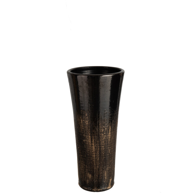 J-Line vaas spikkel keramiek zwart/goud medium 18x18x39cm 2999117 large