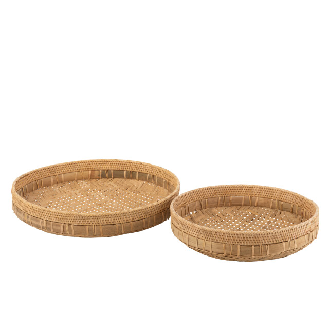 J-Line set van 2 schalen rond rotan 52x52x14.5cm 3005304 large