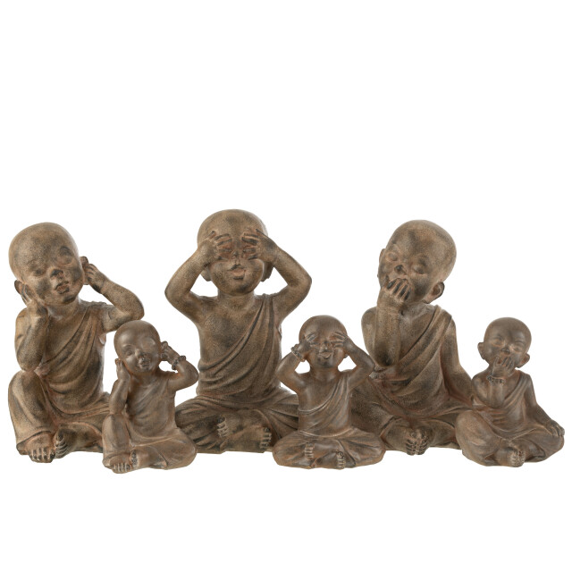 J-Line set of 3 monnik poly large 36.5x28.5x51cm 3006987 large