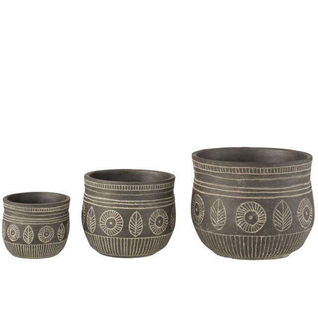 J-Line bloempot fresco cement large 23.5x23.5x19cm 3006666 large
