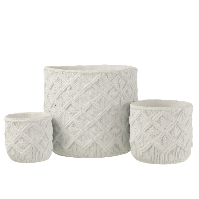 J-Line bloempot geruit cement large 33x33x28.5cm 3006456 large