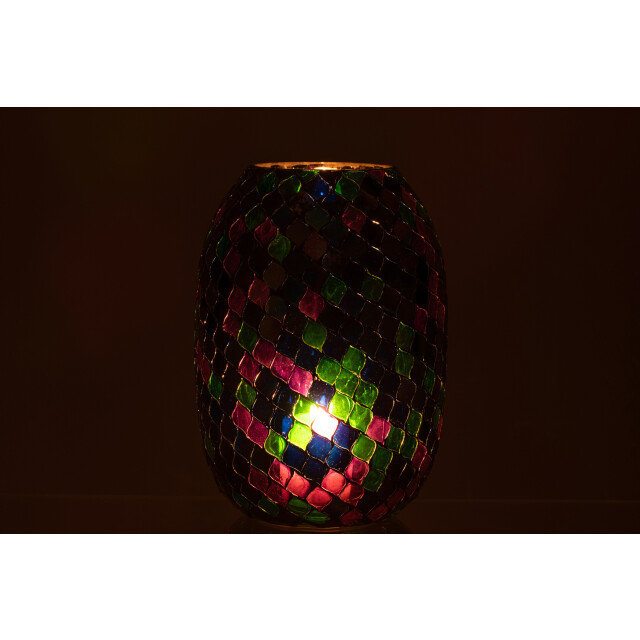 J-Line windlicht mozaiek glas extra large 18x18x25cm 3013723 large