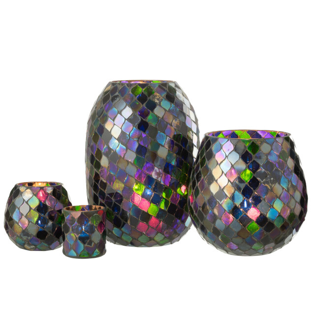 J-Line windlicht mozaiek glas extra large 18x18x25cm 3013723 large