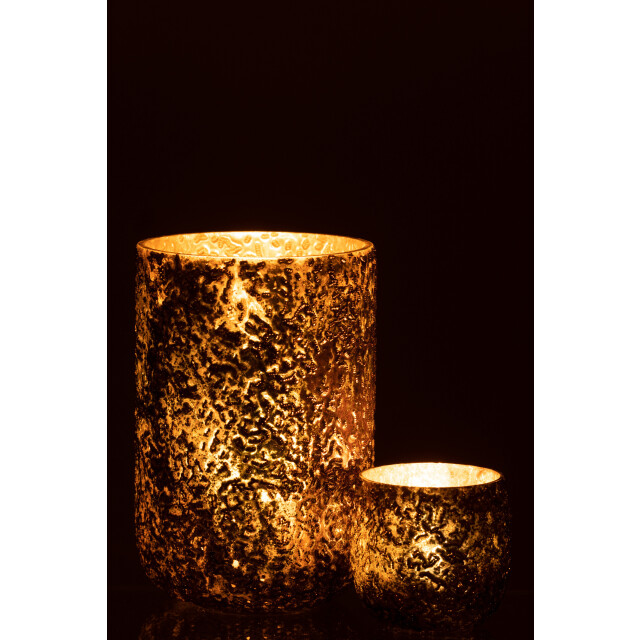 J-Line windlicht geoxideerd koper large 14x14x20cm 3013714 large