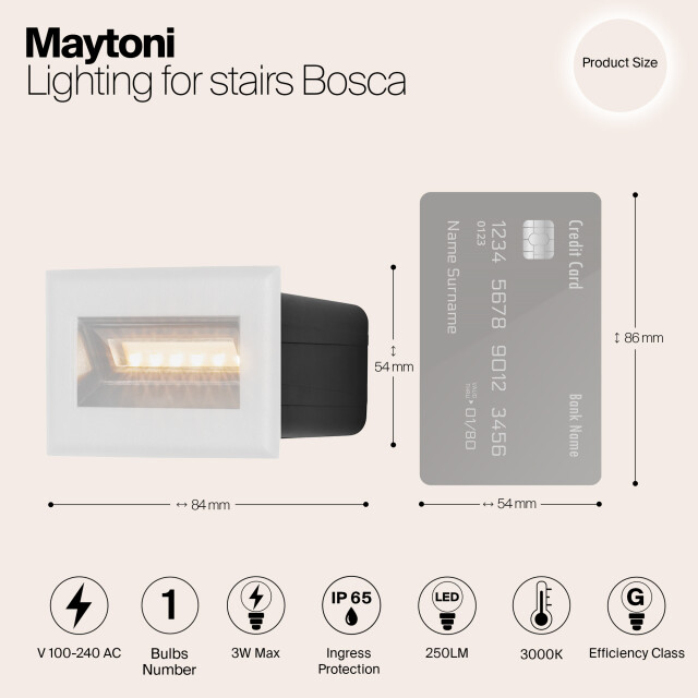Maytoni Outdoor verlichting voor trappen bosca - 3004417 large