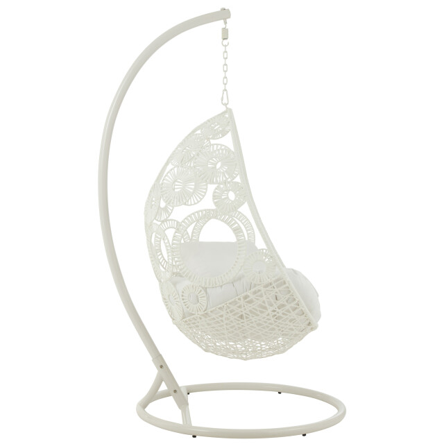 J-Line hangstoel+kussens bula metaal/riet 113x103x197cm 3004107 large