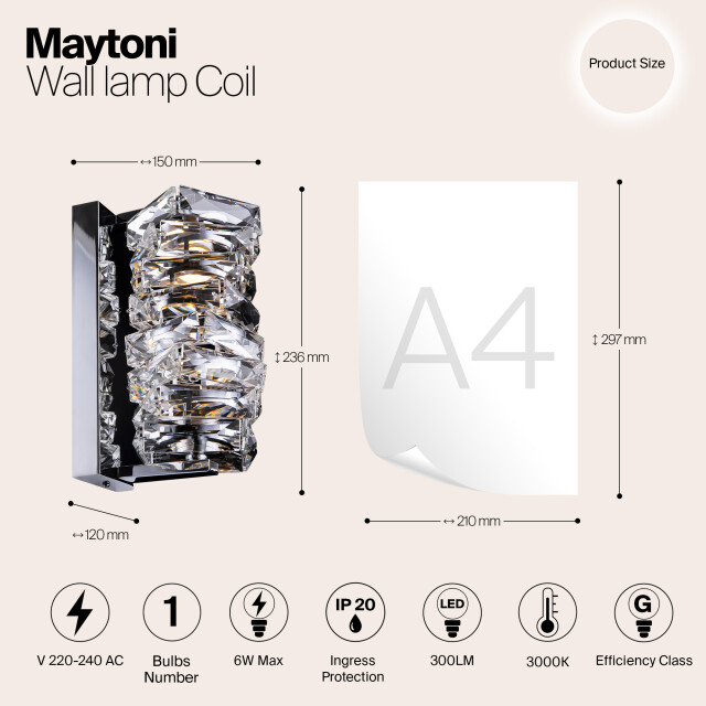Maytoni wandlamp coil chroom 2993882 large
