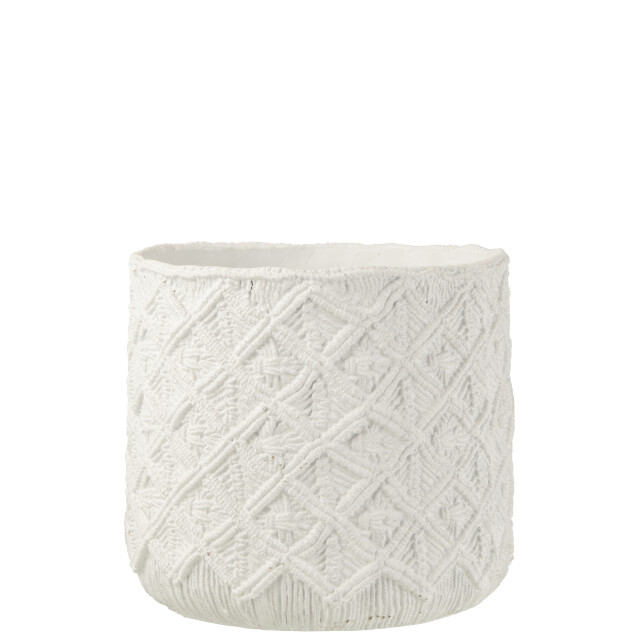J-Line bloempot geruit cement large 33x33x28.5cm 3006456 large
