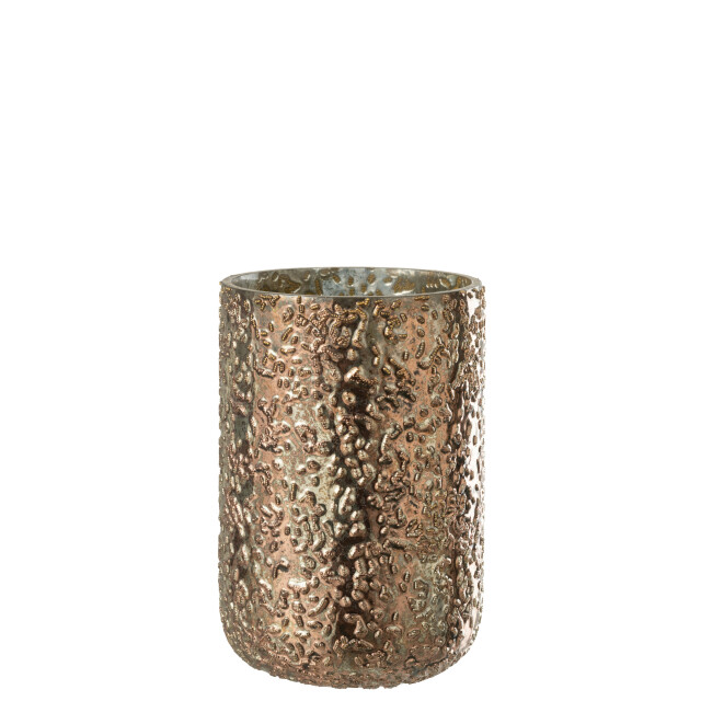 J-Line windlicht geoxideerd koper large 14x14x20cm 3013714 large