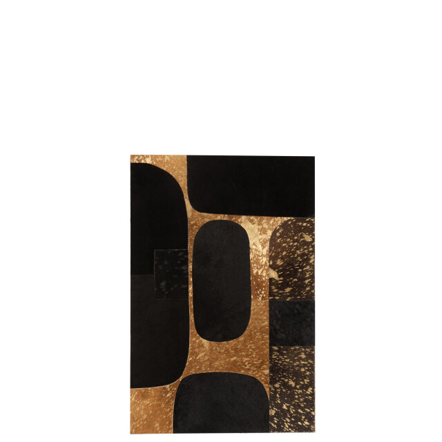 J-Line kader rechthoek ovaal leder zwart/goud large 60x1.3x90cm 3014759 large