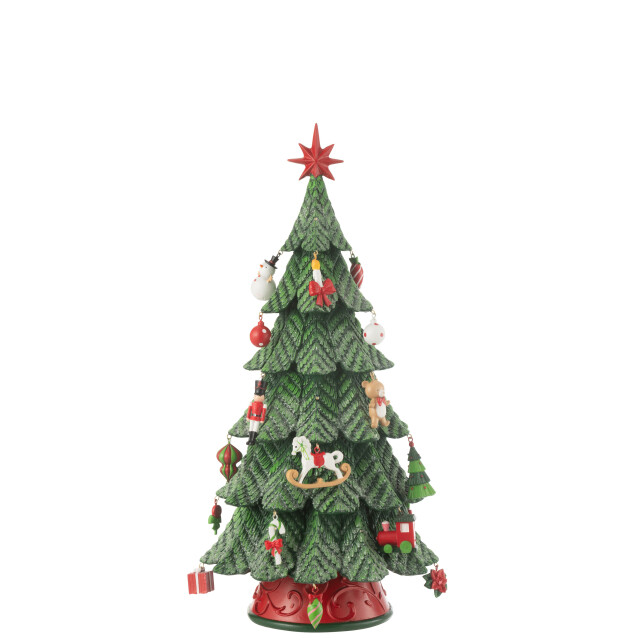 J-Line kerstboom led ornamenten resine mix small 24.5x24.5x51.5cm 3010201 large