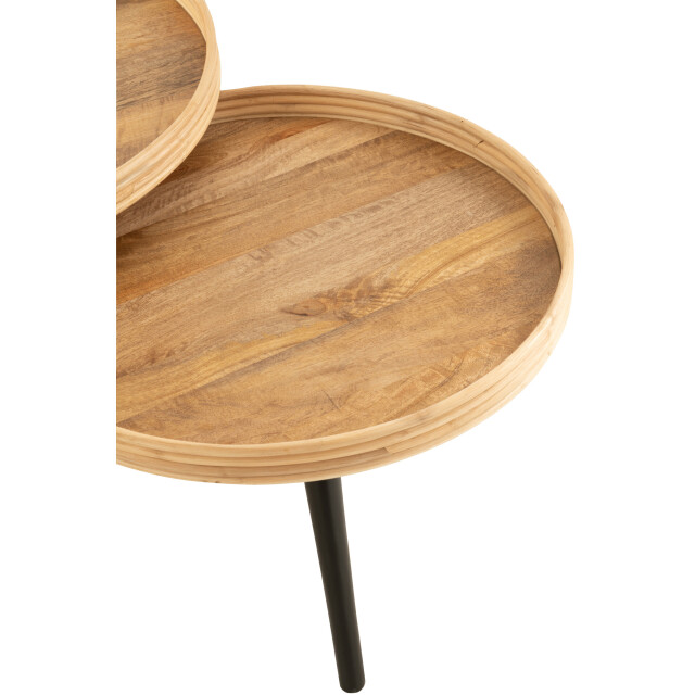 J-Line set van 3 bijzettafel rond mango hout 70x70x55cm 3004119 large