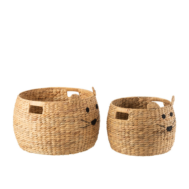 J-Line set van 2 manden kat waterhyacinth 48x48x36cm 3004995 large