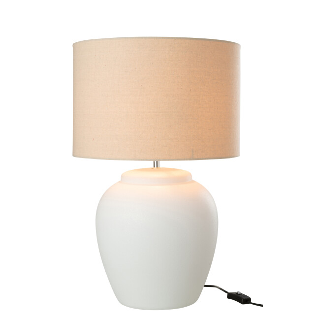 J-Line lamp meli + kap keramiek linnen large 41x41x60cm 3001209 large