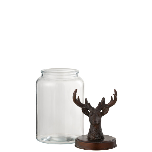 J-Line voorraadpot hert glas/resine /koper large 16x16x39.5cm 3009866 large