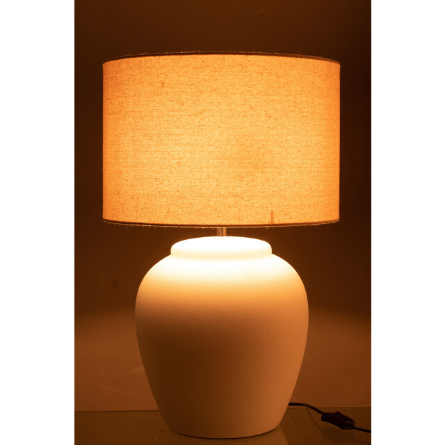 J-Line lamp meli + kap keramiek linnen large 41x41x60cm 3001209 large